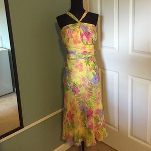 Anne Klein floral yellow sundress size 14. Nwt.